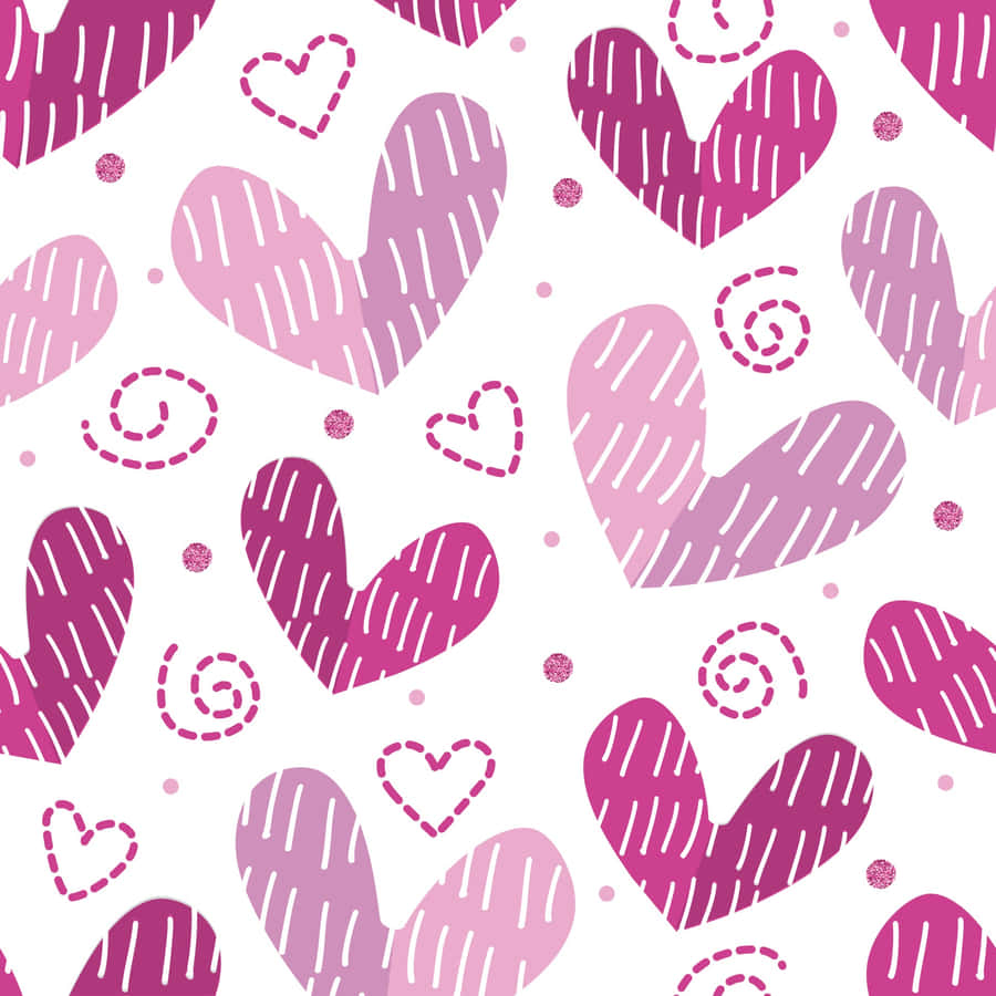 Sweet And Sparkly - Glitter Pink Hearts Wallpaper