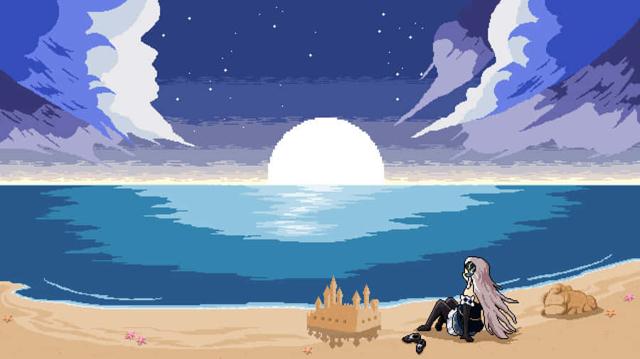 Take A Journey Through The Pixelated Landscape- Explore The Vibrant Colors And Unique Shapes. Wallpaper