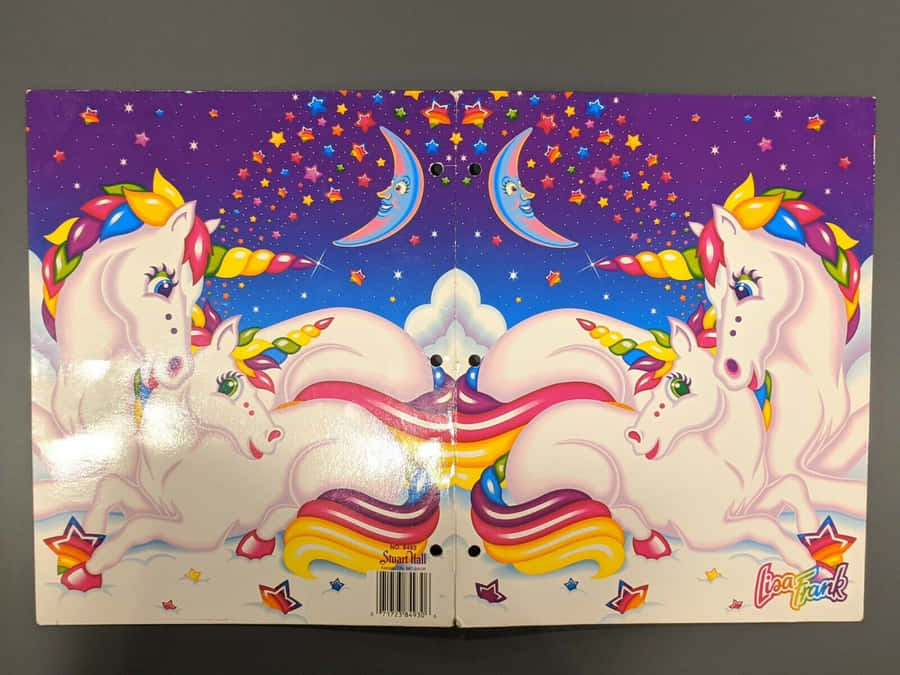 Take A Rainbow Ride With Your Trusty Steed - An Iconic Lisa Frank Unicorn 🌈 Wallpaper