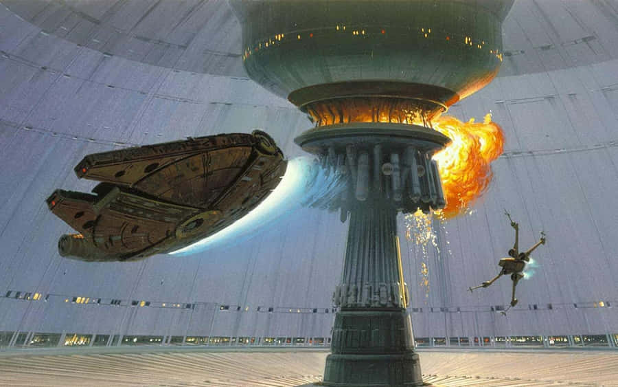 Take Flight In The Legendary Millennium Falcon! Wallpaper