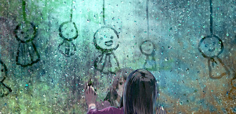 Take Refuge From The Storm In The World Of Rain Anime. Wallpaper