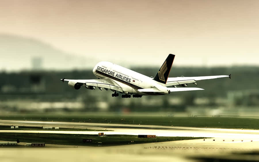 Taking A Flight Aboard A Luxurious Passenger Aircraft Wallpaper