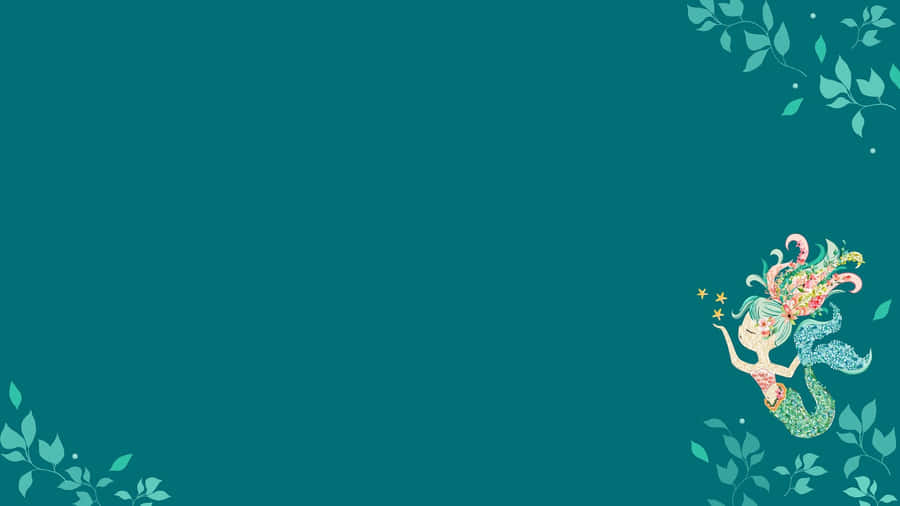 Teal Desktop Mermaid Art Wallpaper