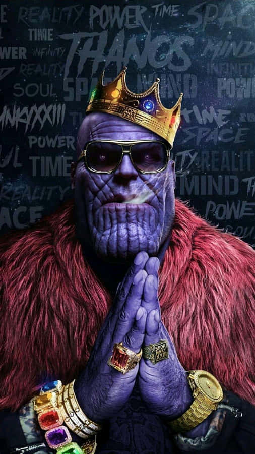 Thanos, Marvel's Mighty Titan, Stands Atop A Crumbling Universe. Wallpaper