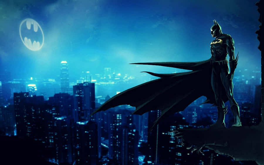 The Dark Knight Of Gotham Defends The City From Evil. Wallpaper