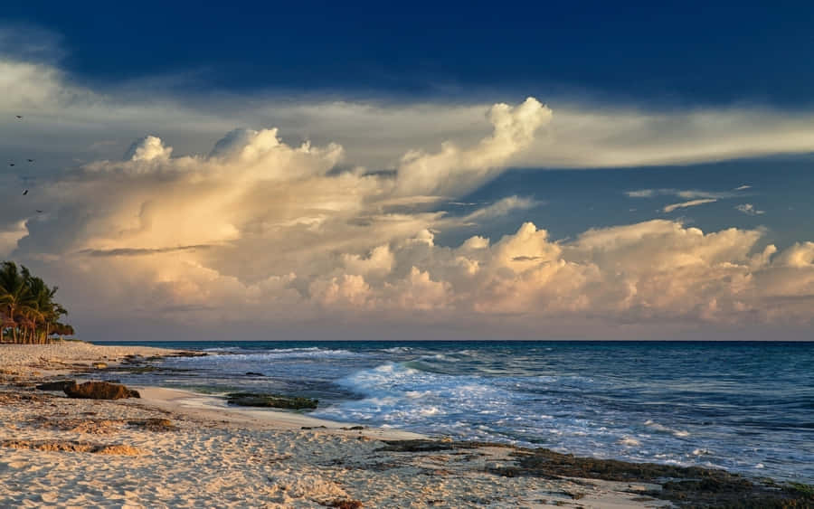 The Fiery Beauty Of Pretty Ocean Wallpaper
