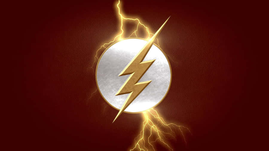 The_ Flash_ Logo_with_ Lightning_ Background.jpg Wallpaper