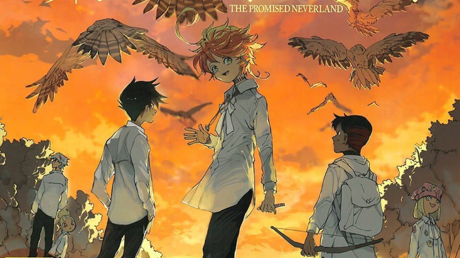 Download free The Promised Neverland Birds At Sunset Wallpaper ...