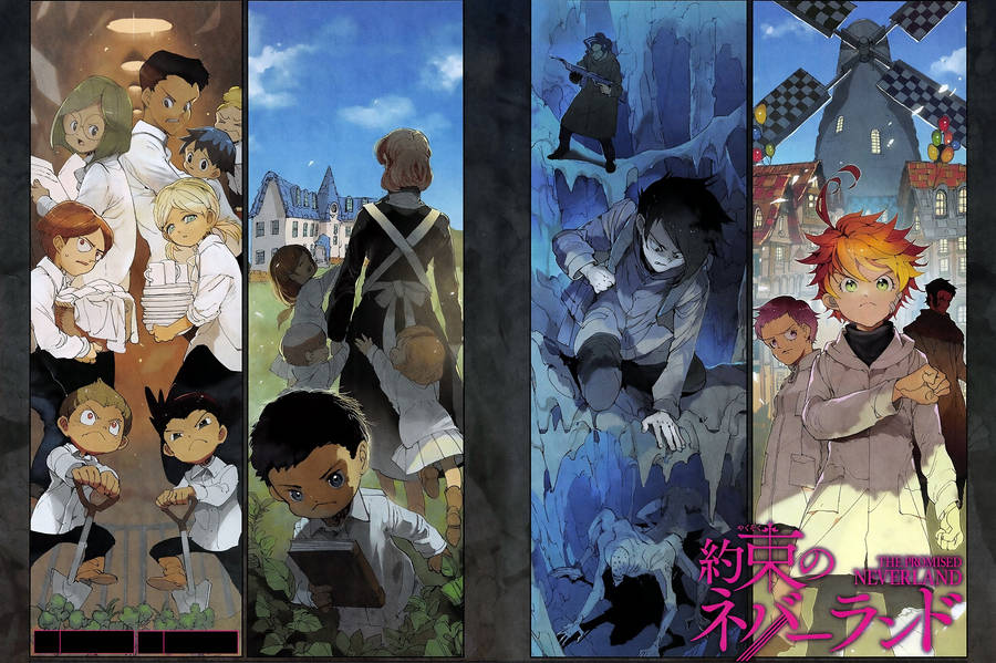 The Promised Neverland Four-way Split Screen Wallpaper