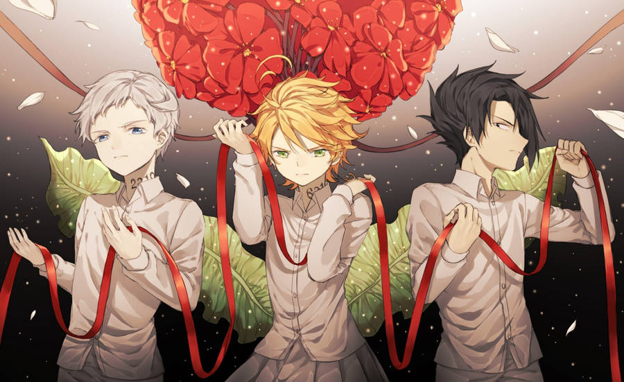 The Promised Neverland Red Ribbon Wallpaper