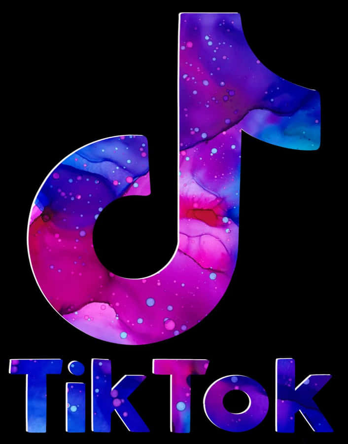 Download Free Tiktok Logo With A Purple And Blue Background Wallpaper 