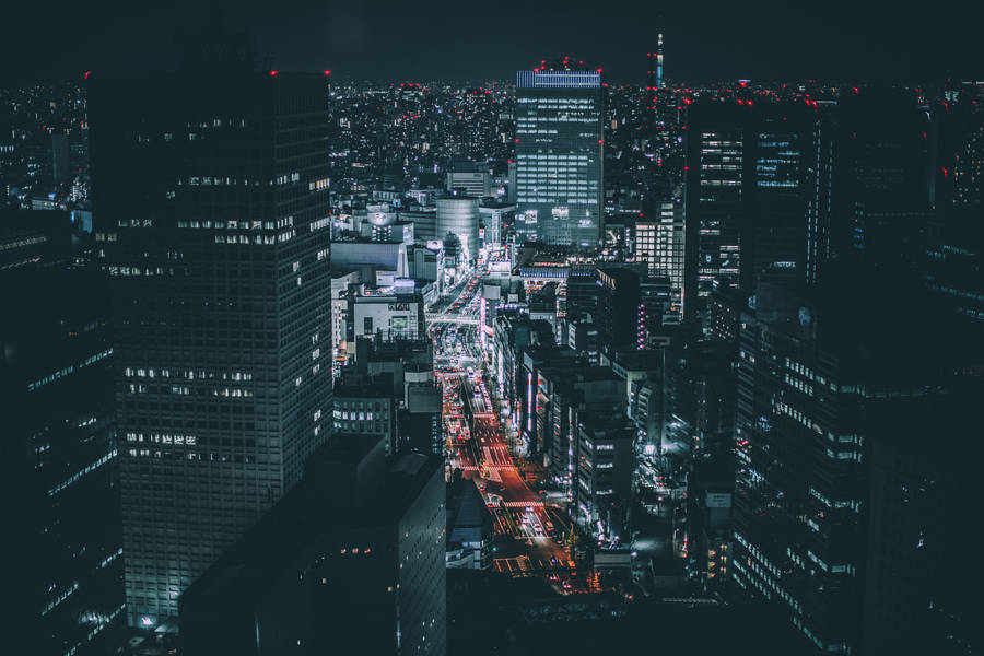 Tokyo Nighttime Cityscape wallpaper