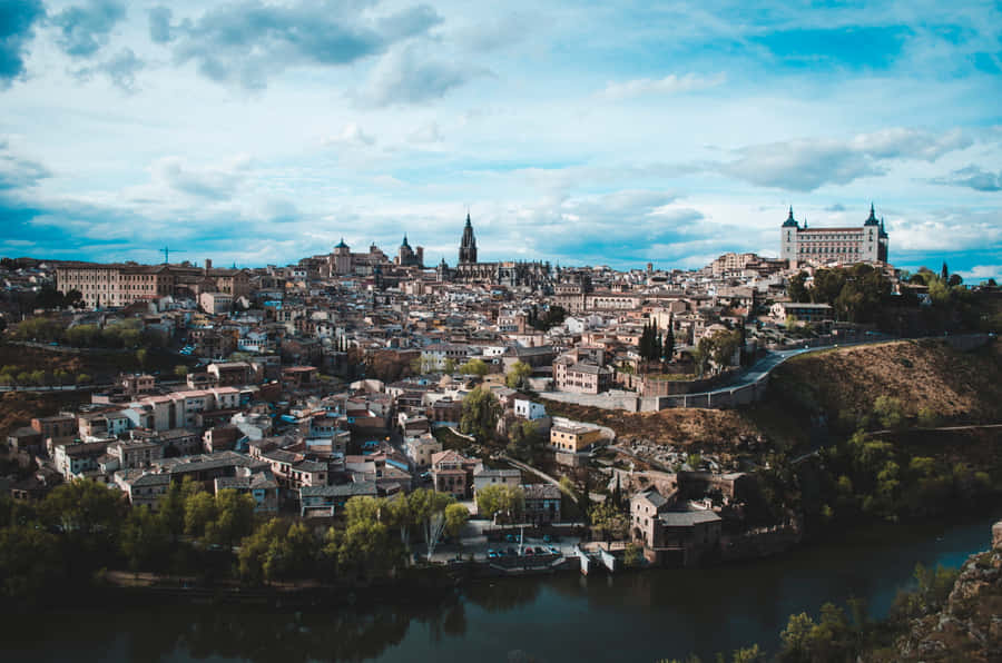 Toledo Cathedral Morning Blue Aesthetic Wallpaper