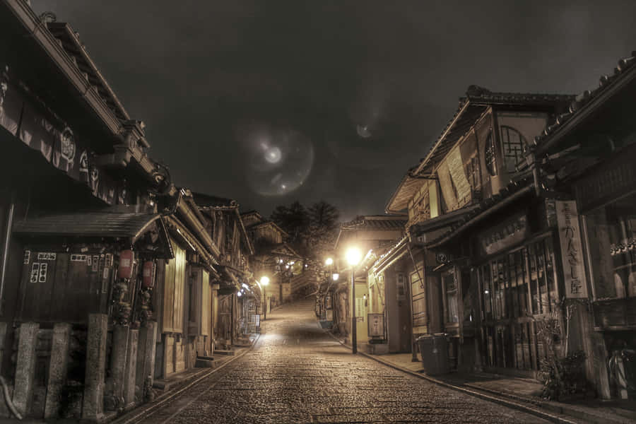 Traditional Japanese Architectural Landscape Wallpaper