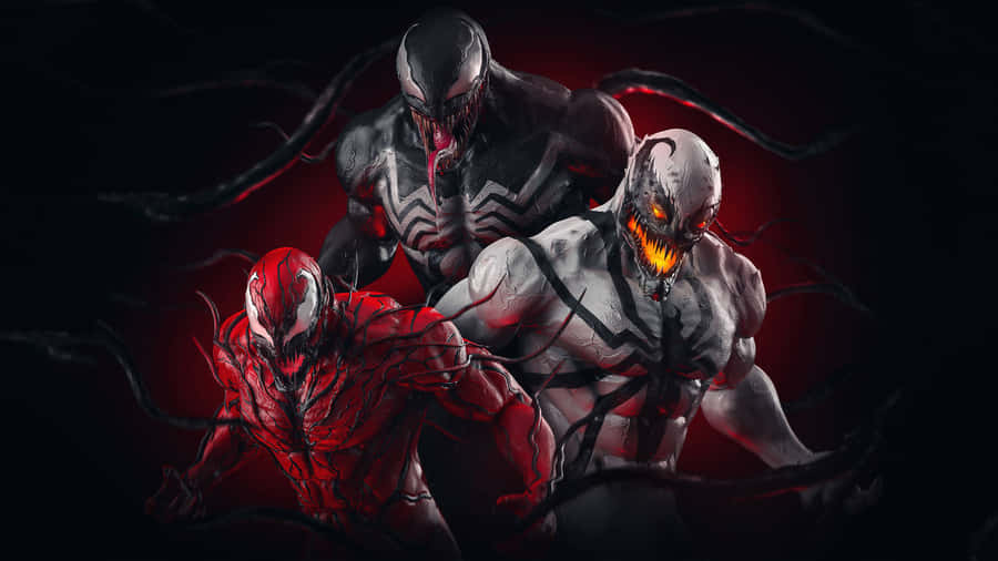Triumvirate_of_ Venom_ Variants Wallpaper
