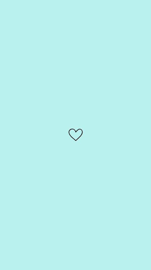 Turquoise Aesthetic Heart Wallpaper
