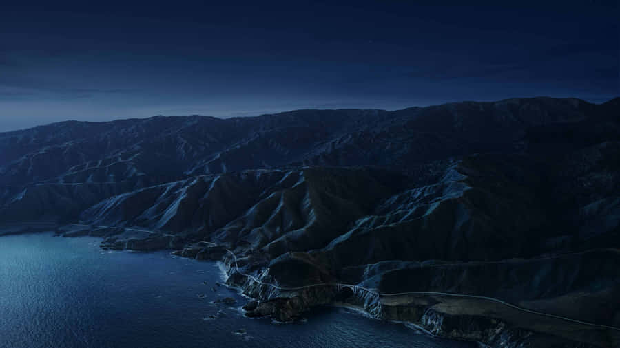 Twilight Coastline Mountain Ridge4 K Wallpaper