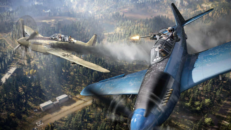 Two Planes Flying In The Sky Wallpaper