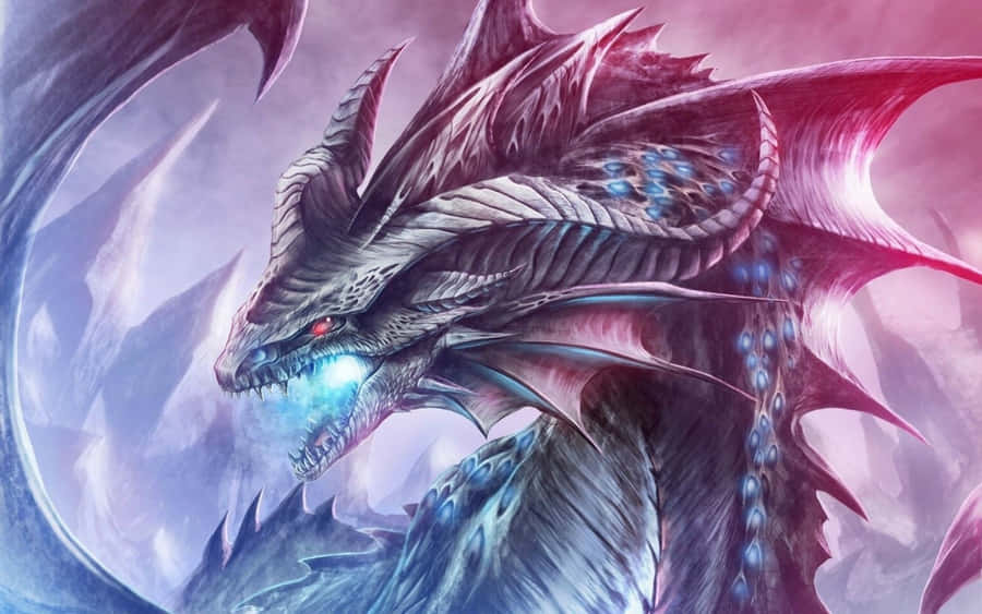 Unleashing The Majestic Power Of A Purple Dragon Wallpaper