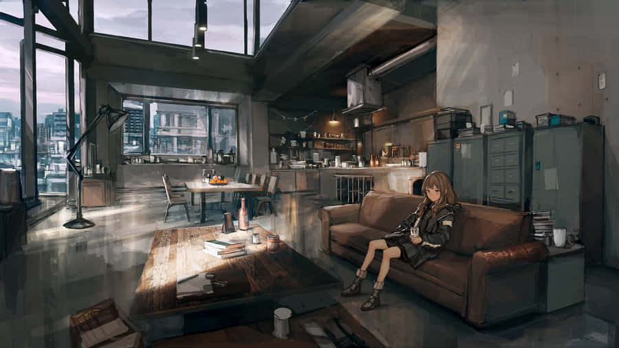Urban Solitude Anime Art Wallpaper