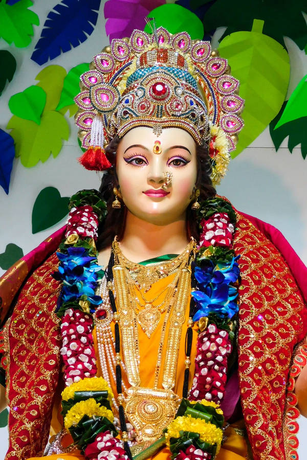 Download free Vaishno Devi Statue Wearing A Red Dupattā Wallpaper ...