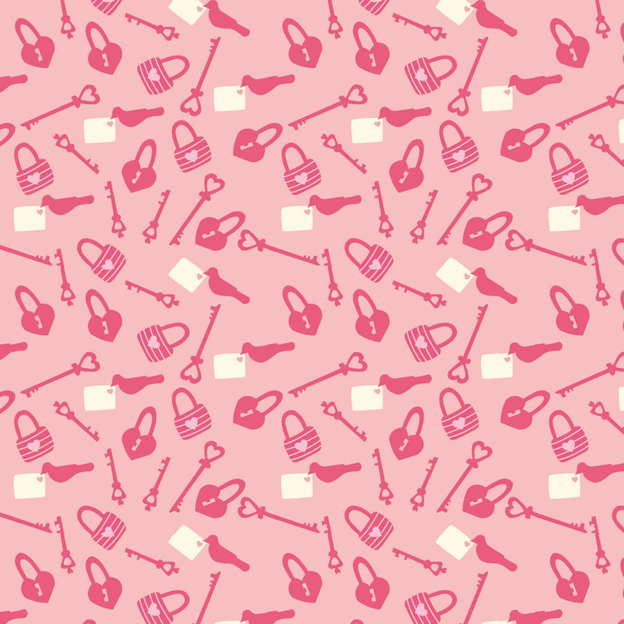 Valentine's Lock And Key Pattern Wallpaper