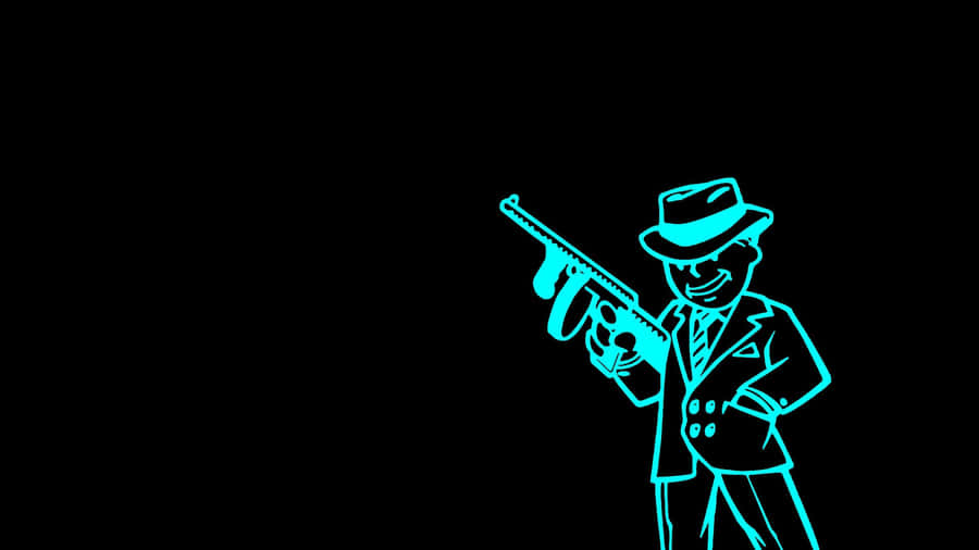 Vault Boy Hat And Gun Wallpaper