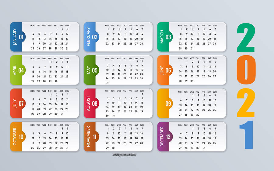 Download free Vibrant 2021 Desktop Calendar Wallpaper - MrWallpaper.com