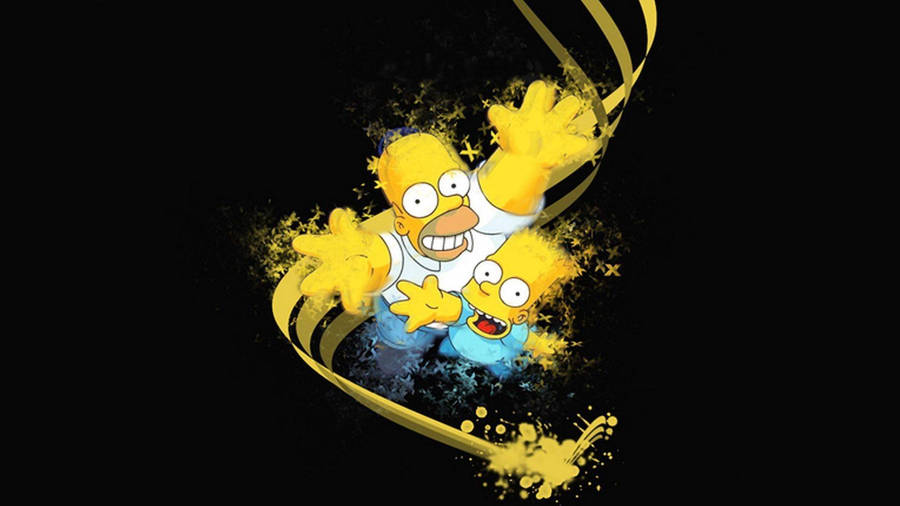 Vibrant Simpsons Digital Art Wallpaper
