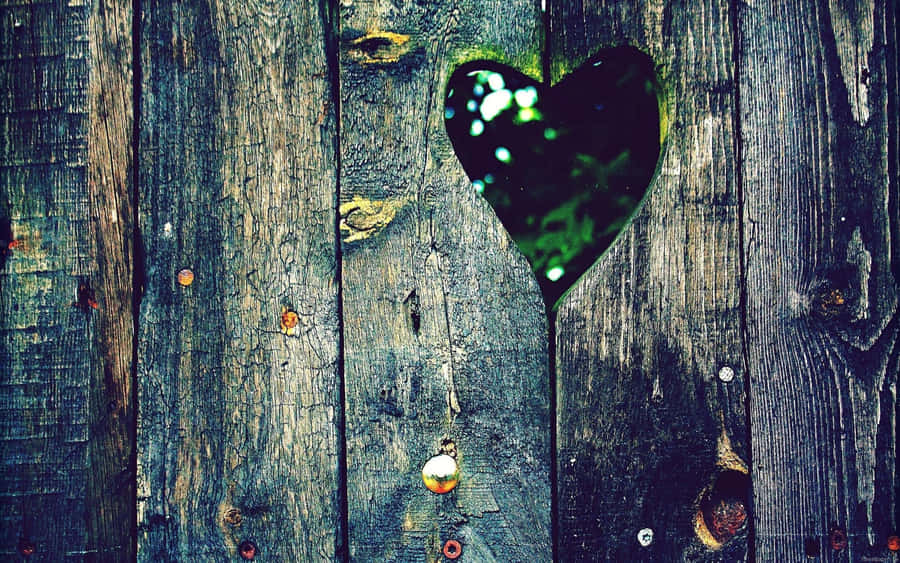 Vintage Desktop Heart Hole Wallpaper