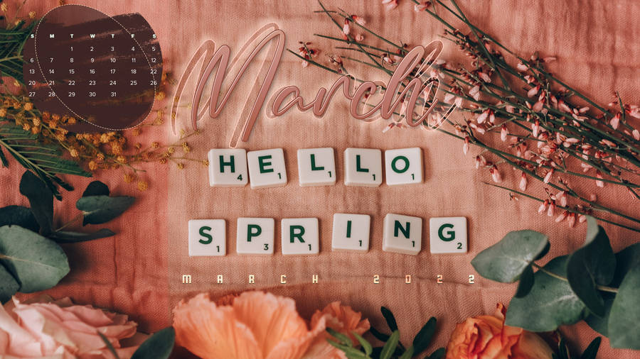 Download free Hello March Retro Calendar Wallpaper - MrWallpaper.com