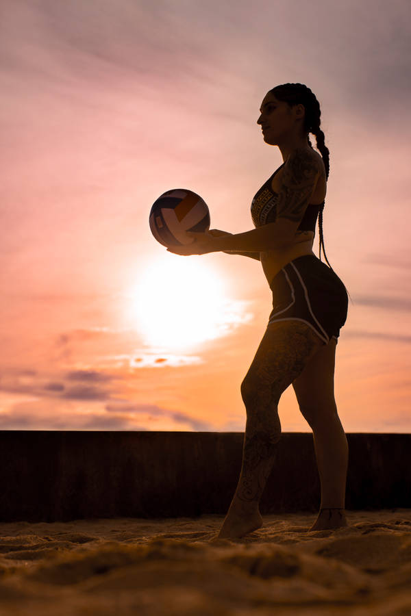 Volleyball Player Silhouette Wallpaper