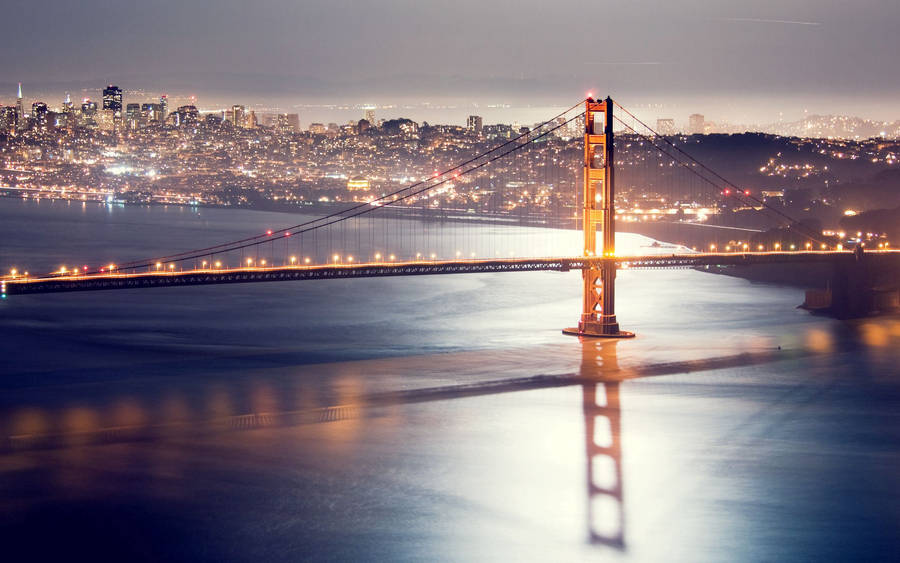 Wallpaper San Francisco, Night, Bridge, Lights, Hdr Wallpaper