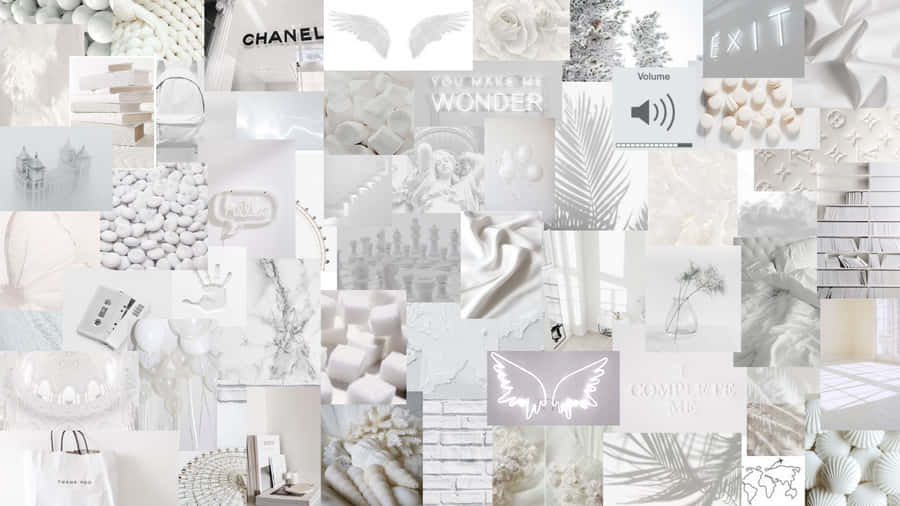 White Aesthetic Laptop Assorted Items Wallpaper