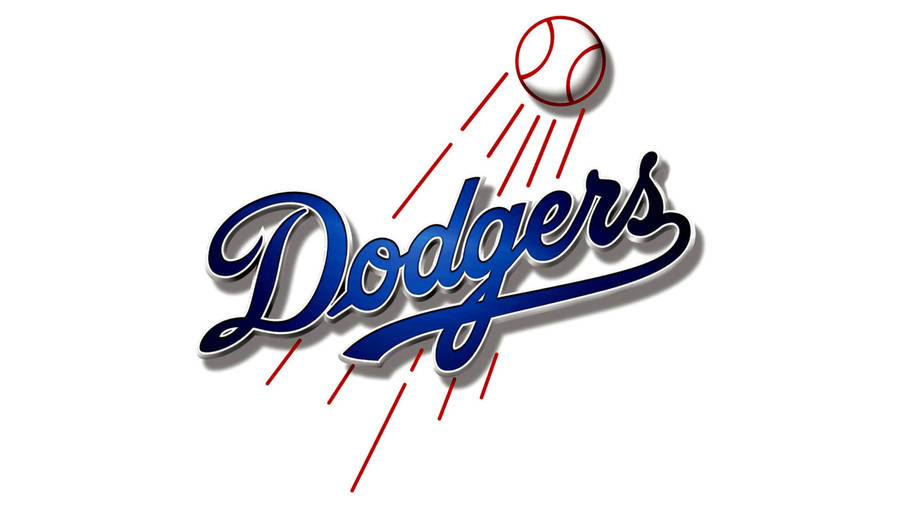 White Background 3d Dodgers Logo Wallpaper