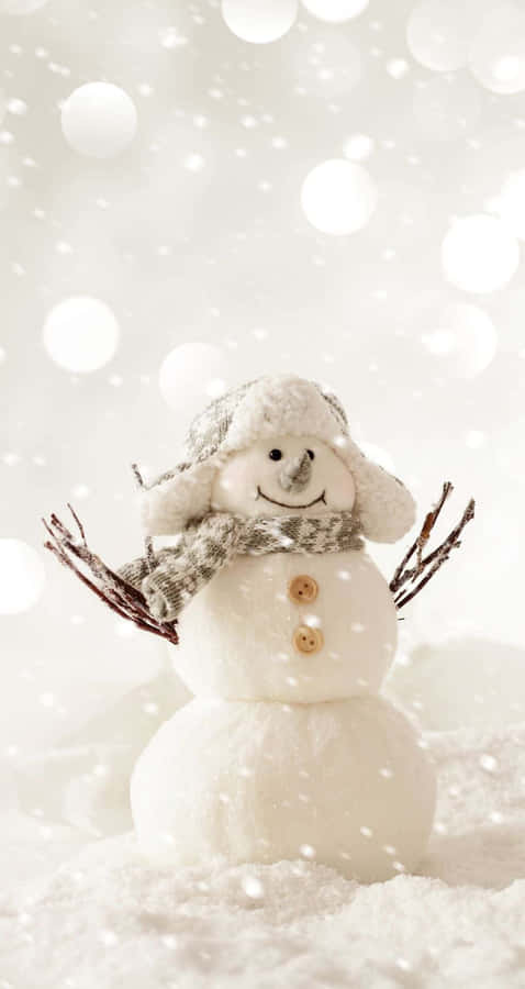 White Christmas Snowman Iphone Wallpaper