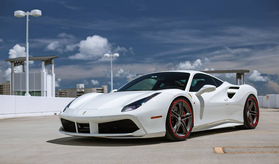 Download free White Ferrari On Rooftop Wallpaper - MrWallpaper.com