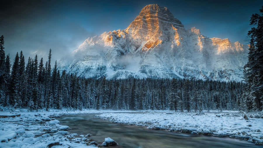 Winter Mountain For Laptop Wallpaper
