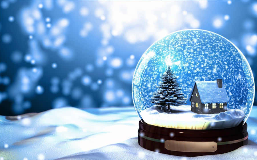 Winter Snow Globe Scene Wallpaper