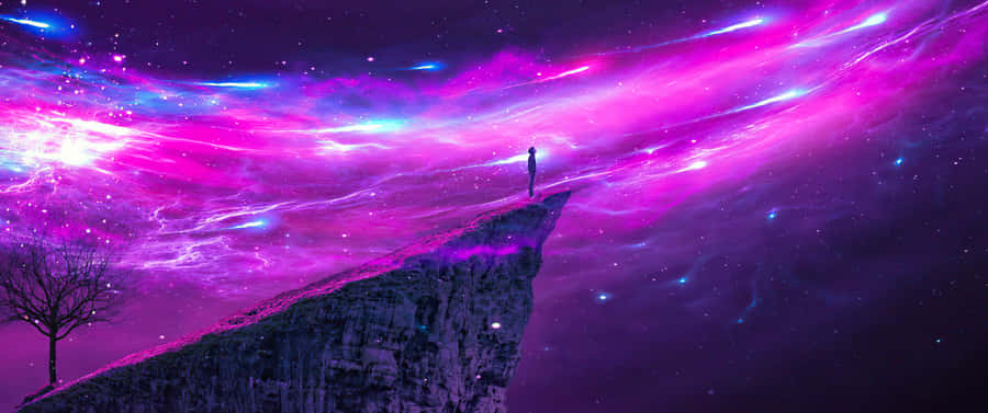 Witness The Infinite And Expansive Beauty Of Space In This 3440x1440 Ultra-wide Wallpaper. Wallpaper