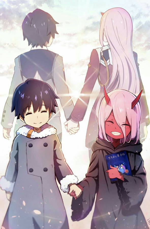 Live wallpaper Hiro and Zero Twos Wedding - Darling in the Franxx ZZL /  download to desktop