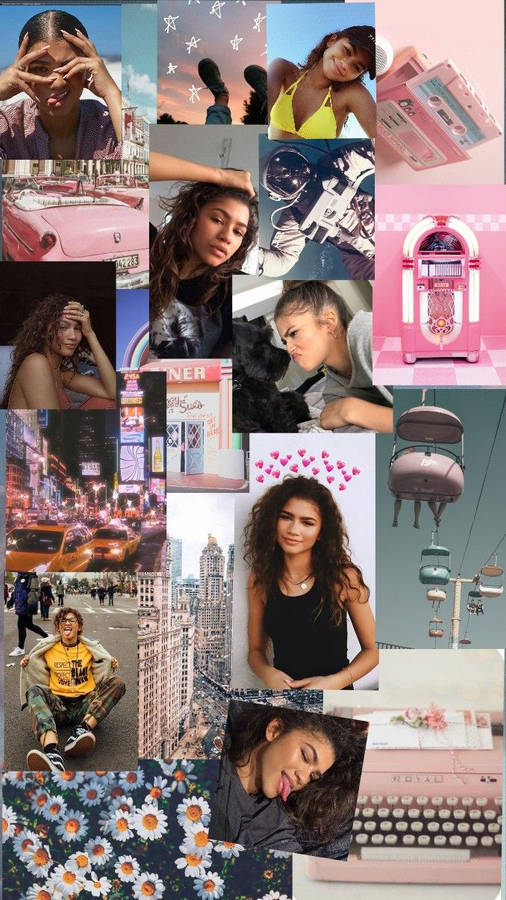 Download free Zendaya Aesthetic Collage Wallpaper - MrWallpaper.com