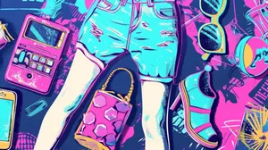 00s Retro Fashionand Tech Collage Wallpaper