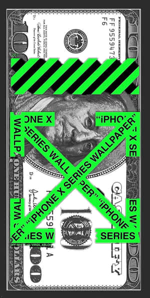 100 Dollars And Green Off White Iphone Wallpaper