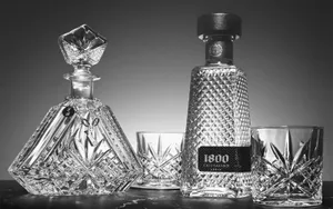 1800 Tequila Cristalino Anejo With Crystal Decanter Wallpaper
