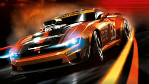 1920 X 1080 Car Racing Orange Driving Wallpaper