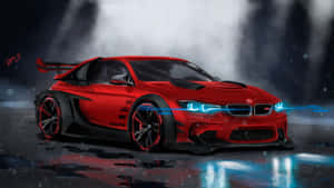 1920 X 1080 Car Red Bmw M4 Wallpaper