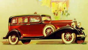 1920s Classic Car Illustration Wallpaper