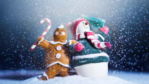 1920x1080 Hd Christmas Gingerbread And Snowman Wallpaper