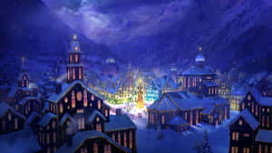 1920x1080 Hd Christmas Mountain Village Wallpaper